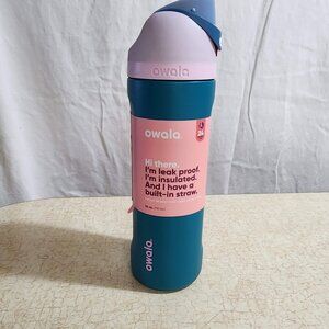 Owala 24oz FreeSip Stainless Steel Water Bottle - Dark Teal & Pink